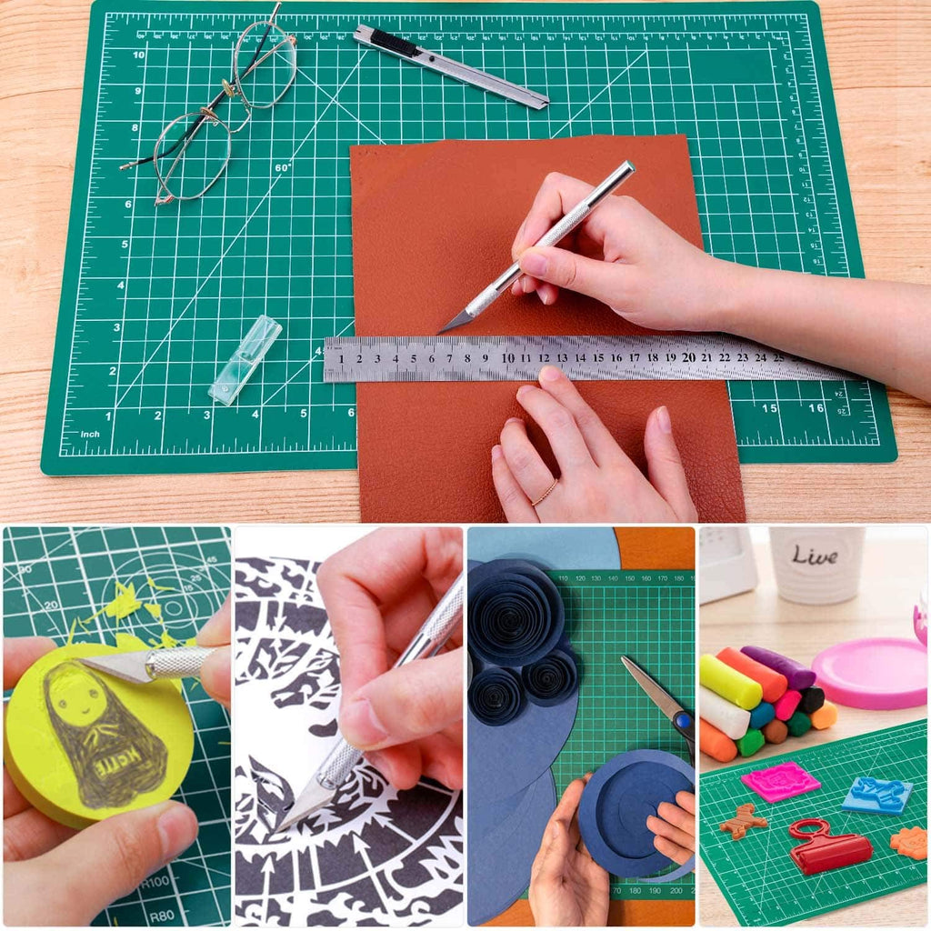 Anezus Self Healing Cutting Mat A3 Size - PVC Craft Cutting Board - Green
