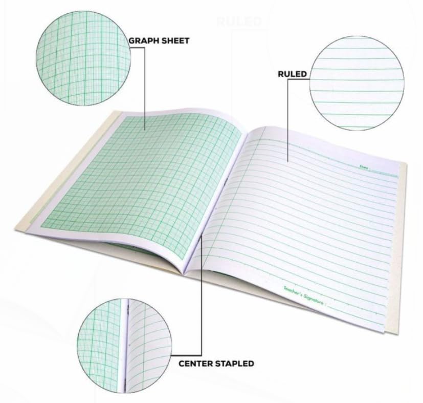 Classmate Graph Book A4 Size - 64 Pages - 1 cm Square Graph Paper - Pack of 3