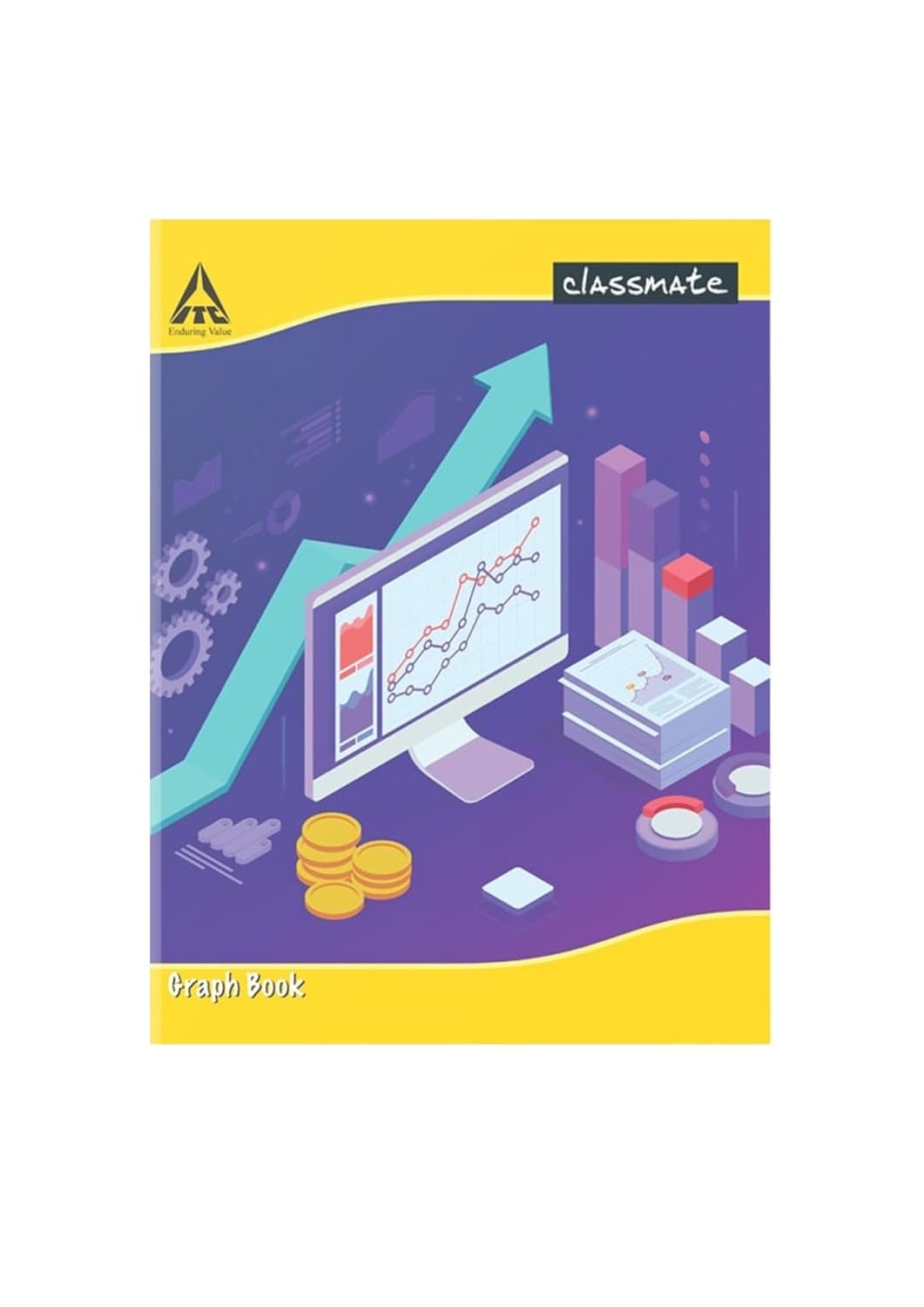 Classmate Graph Book A4 Size - 64 Pages - 1 cm Square Graph Paper - Pack of 3