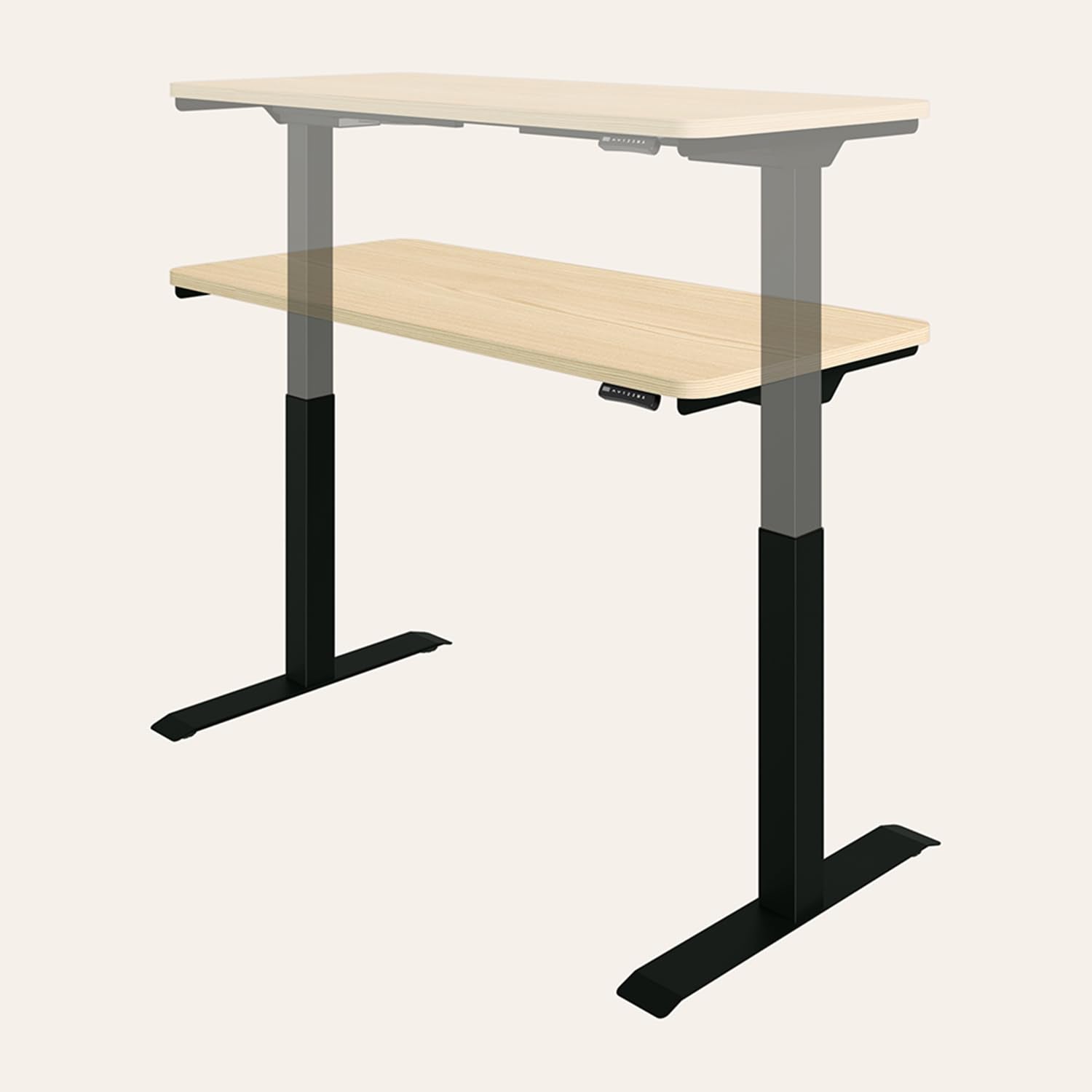 Interio by Godrej Stance Dual Motor Height Adjustable Work Desk - 135 x 60 cm - Douglas Pine Top