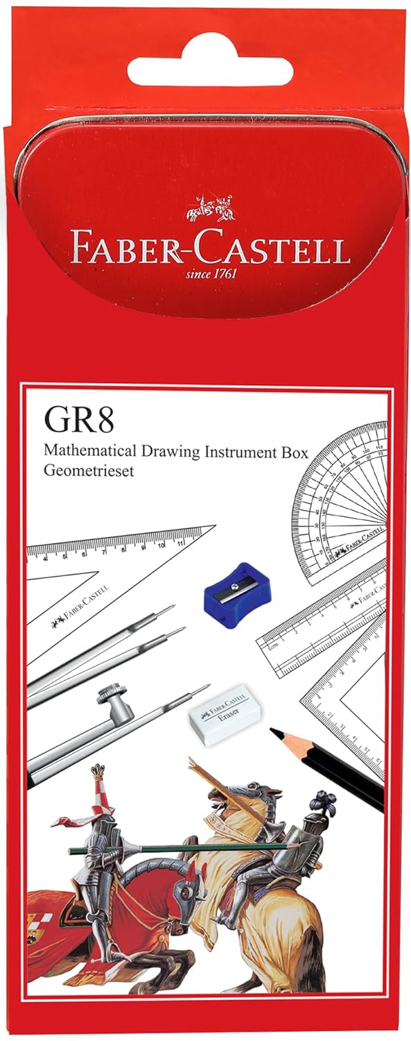 Faber-Castell Geometry Box for Students - Complete Mathematical Instrument Set