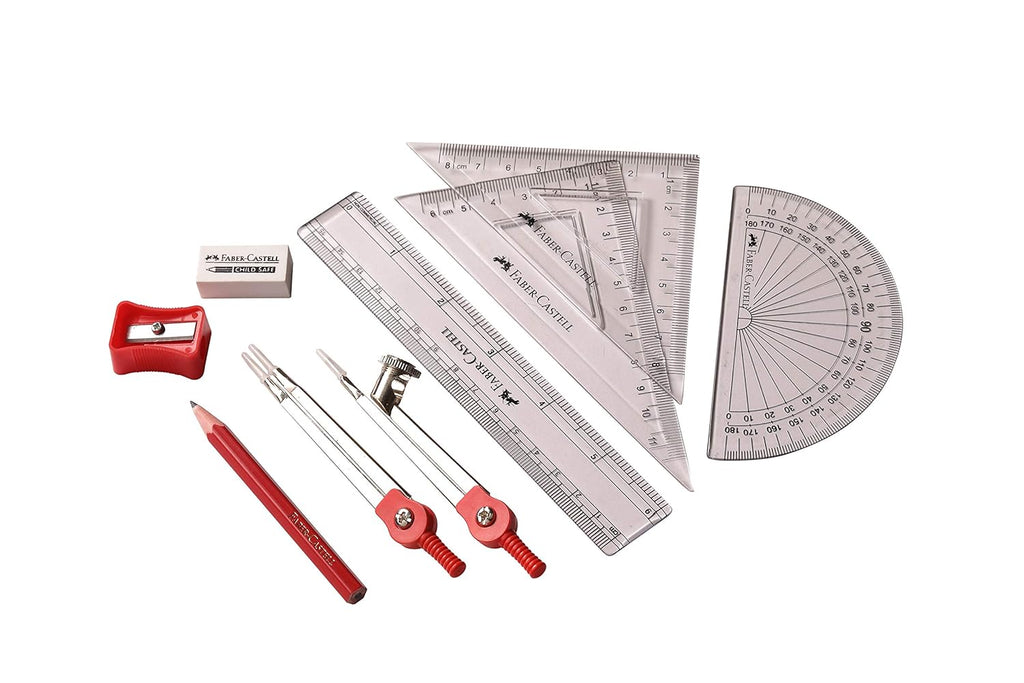 Faber-Castell Geometry Box for Students - Complete Mathematical Instrument Set