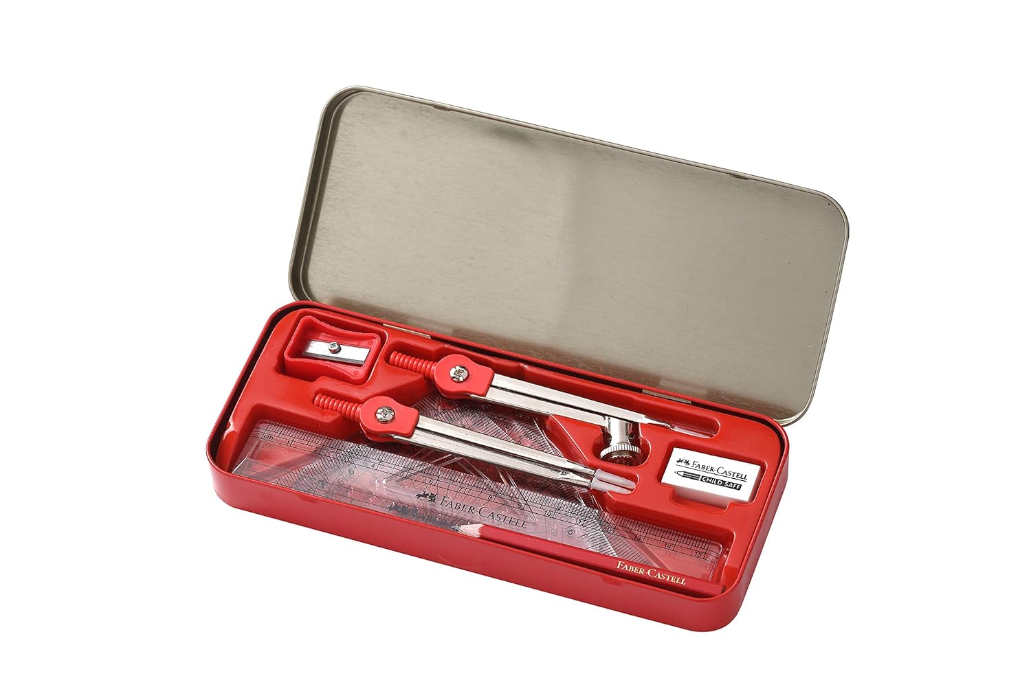 Faber-Castell Geometry Box for Students - Complete Mathematical Instrument Set