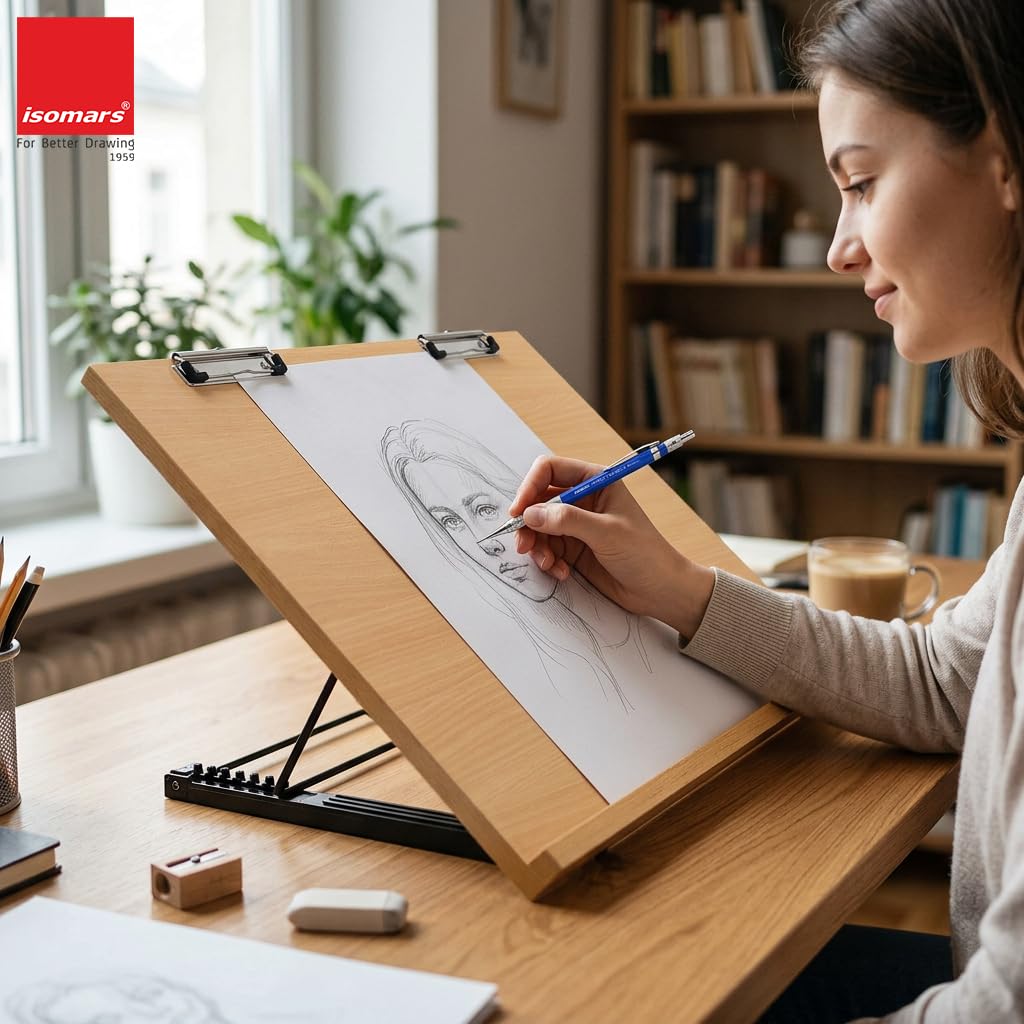 Isomars Foldable Drawing & Drafting Board with Clips