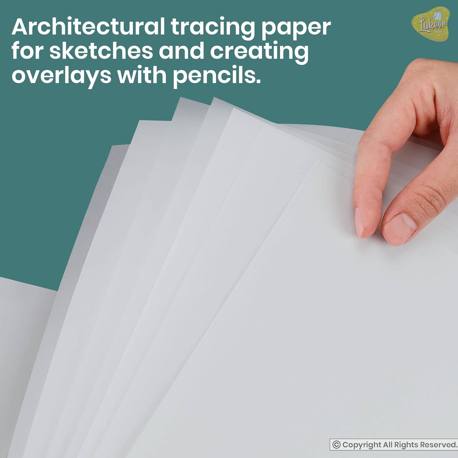 Lakeer A4 Artist's Tracing Paper - Smooth Translucent Paper